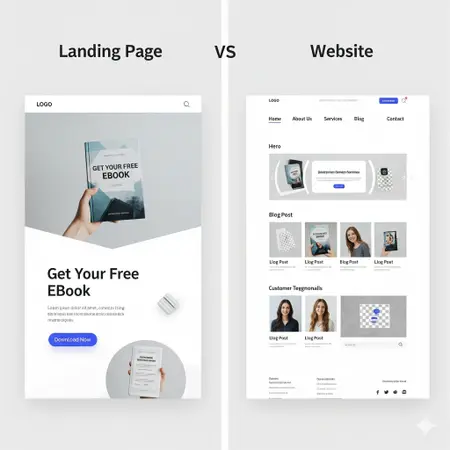 Landing Page vs Página Web: guía para negocios en Europa 2025